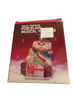 Vintage Hand Painted Snowman Music Box “White Christmas” Works
